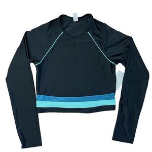 Xersion Cropped Rashguard Swim Top Girls M